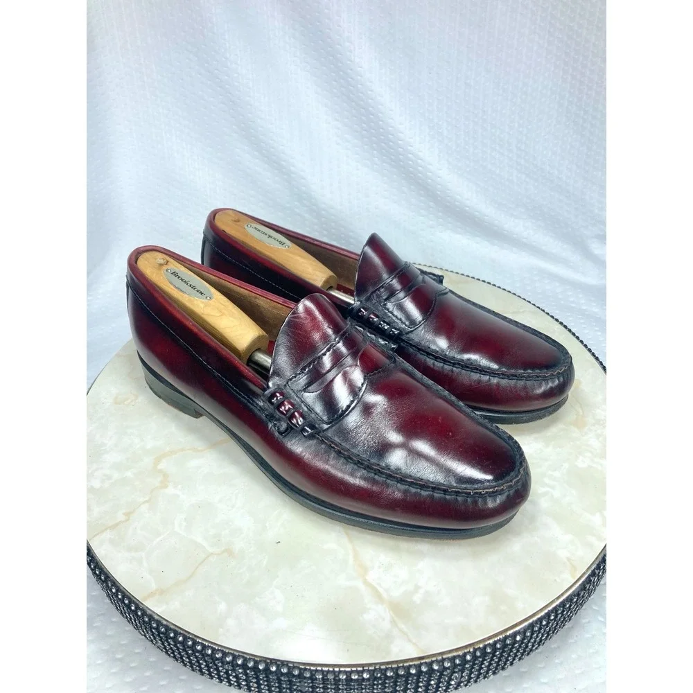 G.H. Bass Weejuns Leather enny Loafers Men Sz 10 Burgundy Academia Dressy Shoes